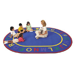 Alphabet Oval Rug