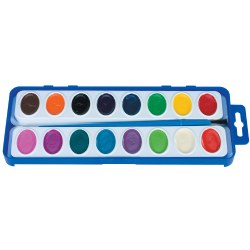 16 Color Washable Watercolor Trays (12 trays)