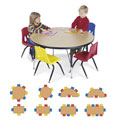 Golden Oak Adjustable Rectangular Table (30" x 72")