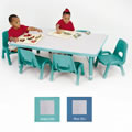 K System&reg; 30x60 Trapezoid Table  (15-24" Legs Green)