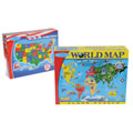 World & US Floor Puzzles (Set of 2)